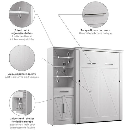 Lit escamotable Key West avec armoire-penderie (88W) de Bestar