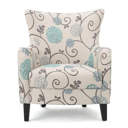 Fauteuil rembourré à dossier haut avec pieds en bois Modern Retro 30.25 pour le salon