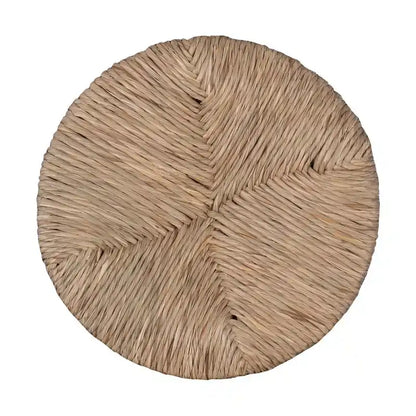 Tabouret de comptoir pivotant sans dossier Maya avec assise en jonc de mer