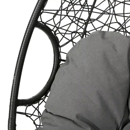 Fauteuil suspendu d'extérieur en osier imperméable avec coussins, siège hamac – Capacité de 136 kg
