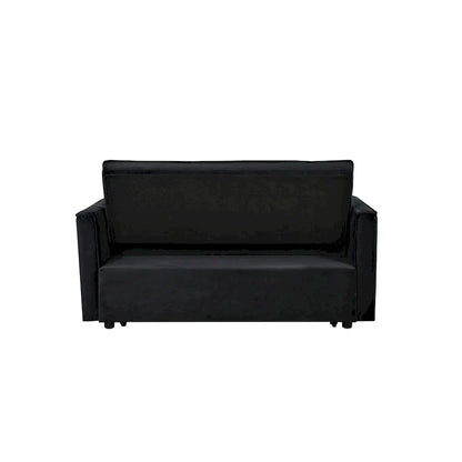 Causeuse moderne en velours avec dossier inclinable et poches, 2 places – Gris foncé / Gris clair / Bleu / Noir