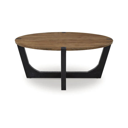 Signature Design by Ashley Hanneforth Table basse marron/noir - 111,76 cm (L) x 111,76 cm (P) x 48,26 cm (H)