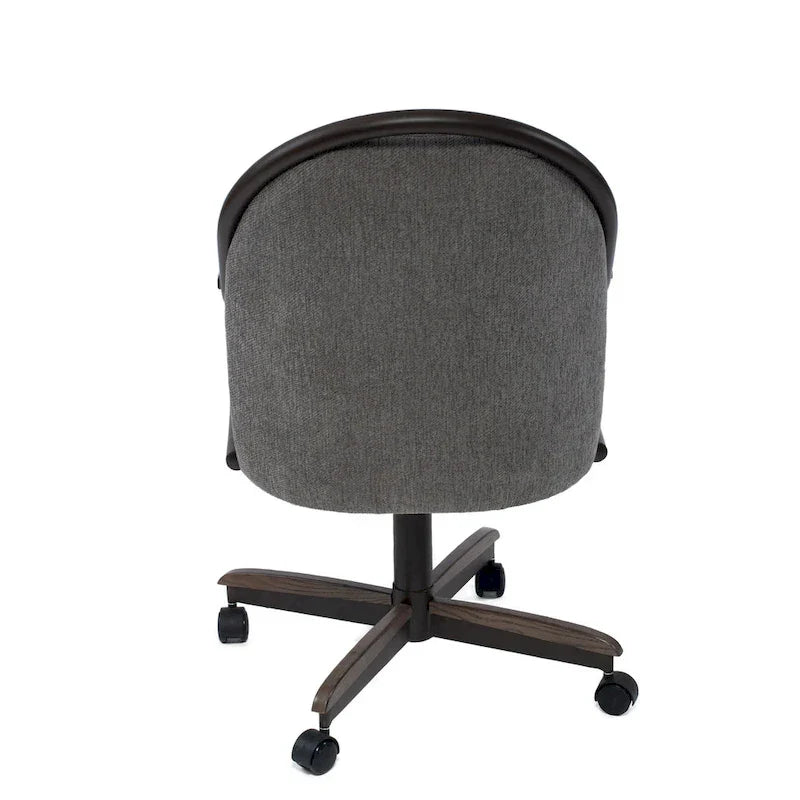 Chaise pivotante et inclinable à roulettes avec coussin pour salle à manger décontractée