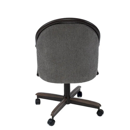 Chaise pivotante et inclinable à roulettes avec coussin pour salle à manger décontractée