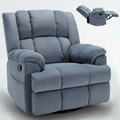 Fauteuil Inclinable Pivotant à Bascule Lazy Boy, Grand Fauteuil Inclinable Manuel Rembourré avec Accoudoirs et Dossier Capitonnés
