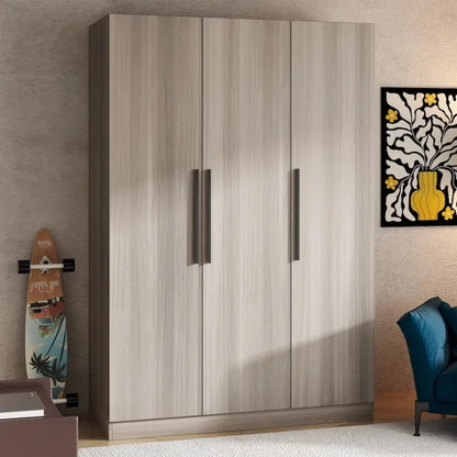 Armoire de rangement en bois avec 6 cubes de rangement et tringle à vêtements