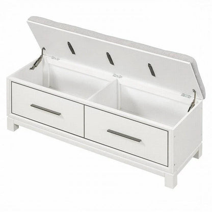 Banc à chaussures avec coussin amovible et rangement dissimulé pour l'entrée et le salon