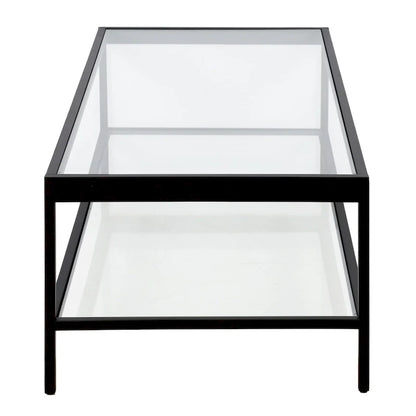 Table basse Alexis en métal et verre