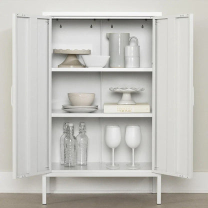 Armoire de rangement métallique à 2 portes avec étagères réglables