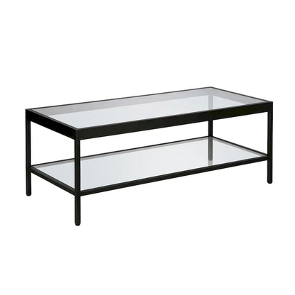 Table basse Alexis en métal et verre