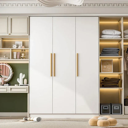 Armoire de rangement en bois avec 6 cubes de rangement et tringle à vêtements