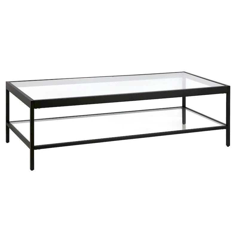 Table basse Alexis en métal et verre