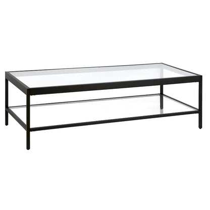 Table basse Alexis en métal et verre