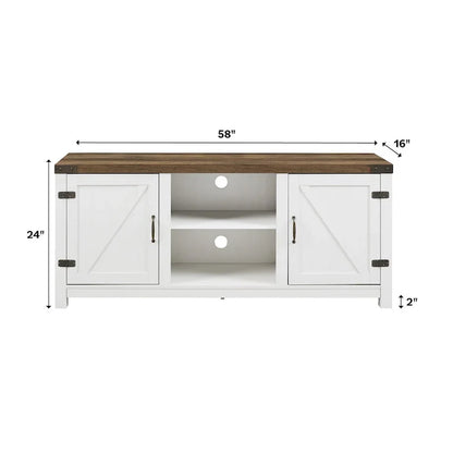 Meuble TV avec porte de grange Middlebrook Firebranch 58 pouces