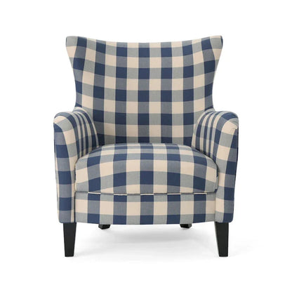 Fauteuil rembourré à dossier haut avec pieds en bois Modern Retro 30.25 pour le salon