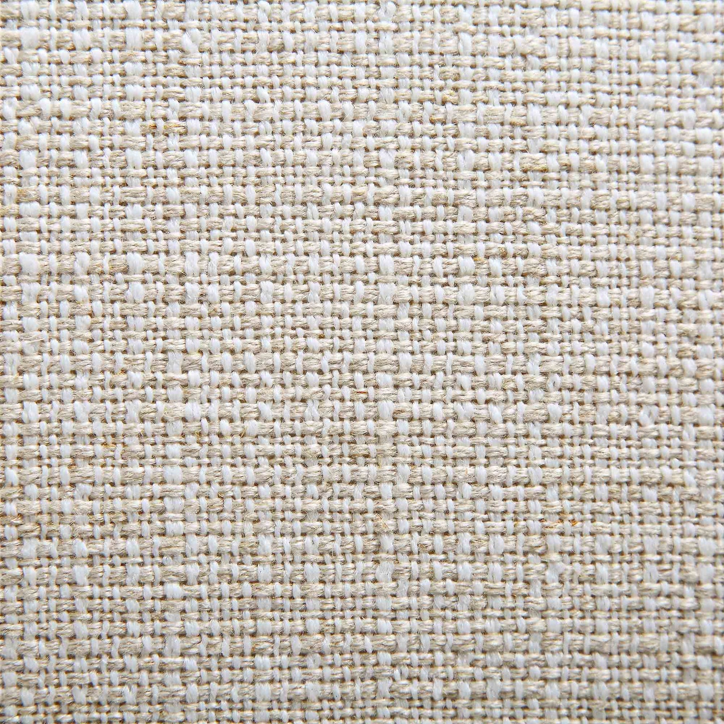 Canapé incurvé 3 places avec coussins boules, mélange de lin beige
