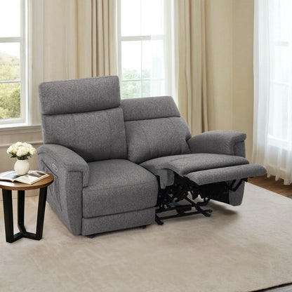 Canapé inclinable électrique MCombo 60,2 po avec massage et double chauffage, appuie-tête réglable, ports USB et Type C, tissu