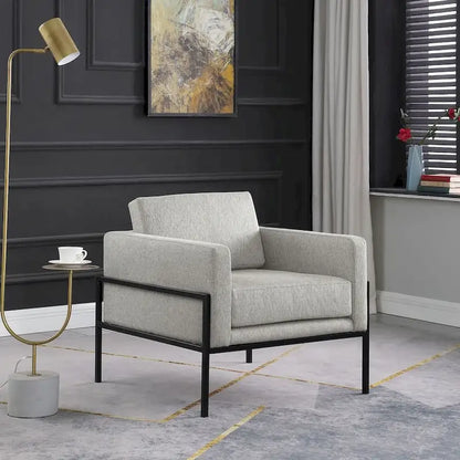 Fauteuil club moderne HomePop rembourré avec cadre en métal