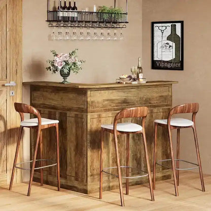 Meuble de bar d'angle avec porte-verres pour pub à domicile