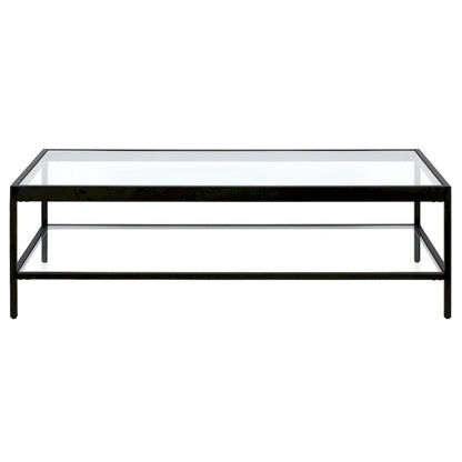 Table basse Alexis en métal et verre