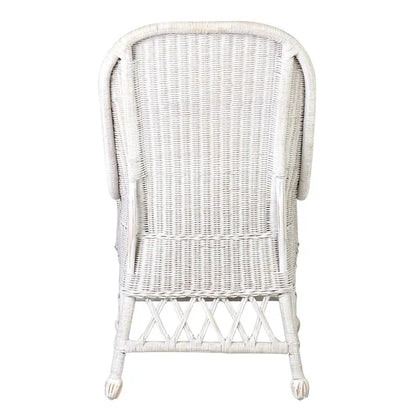 Chaise d'appoint de salle à manger capitonnée en rotin naturel par East at Main
