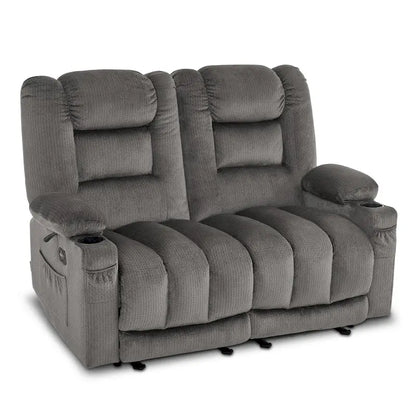 Causeuse inclinable électrique MCombo avec fonction chauffage et massage, en tissu PR648