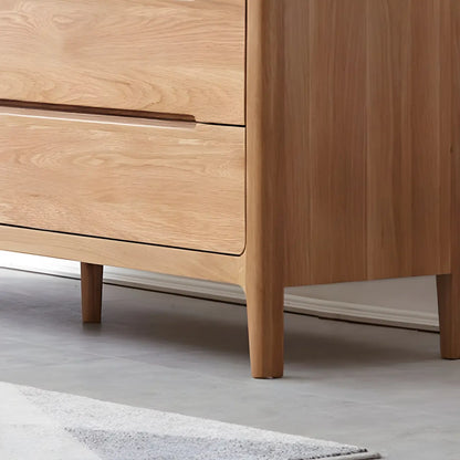 Commode double traditionnelle en bois de chêne naturel pour chambre à coucher