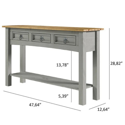 Console de table en bois 3 tiroirs Corona | Furniture Dash - S.O.