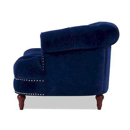Canapé capitonné chesterfield La Rosa 84 en velours, style moderne du milieu du siècle