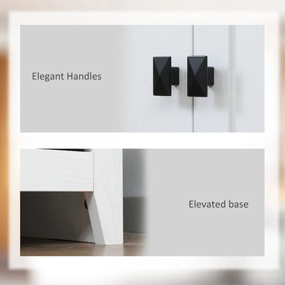 HOMCOM Grand garde-manger de cuisine autoportant de 183 cm, organisateur de rangement à 4 portes avec 4 niveaux et étagères réglables, blanc
