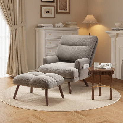 Chaise longue inclinable réglable OVIOS avec ottoman