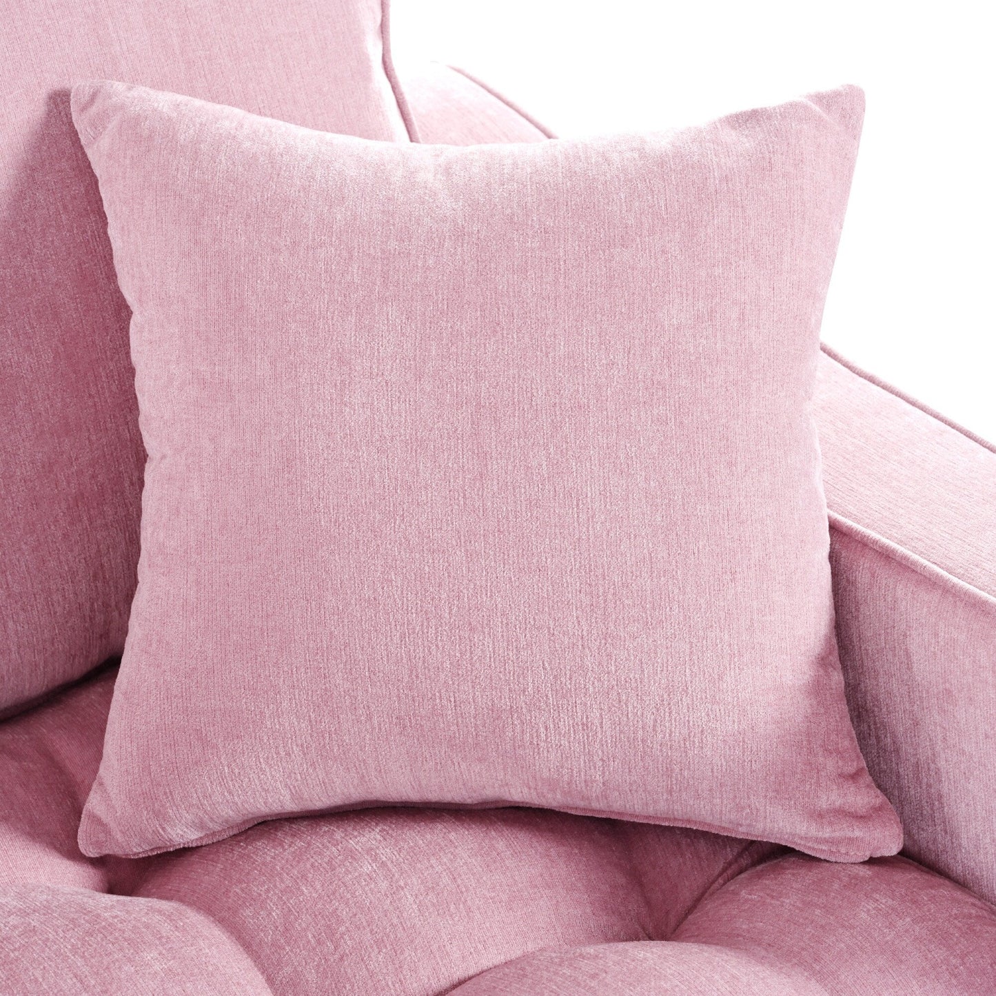 Canapé-lit Chenille avec dossier touffeté et 2 oreillers détachables pour le salon