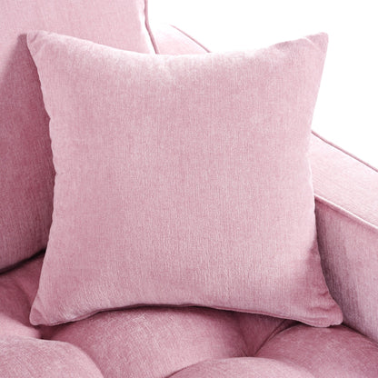 Canapé-lit Chenille avec dossier touffeté et 2 oreillers détachables pour le salon