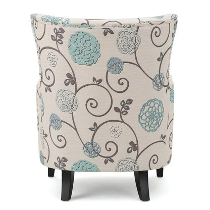 Fauteuil rembourré à dossier haut avec pieds en bois Modern Retro 30.25 pour le salon