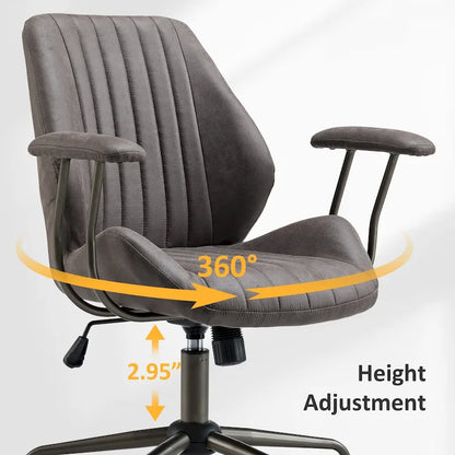 Chaise de bureau ergonomique en suède avec support lombaire