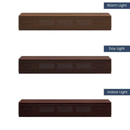 Meuble TV minimaliste avec tiroirsConsole multimédia en bois massif avec placards, porte abattante, placage noyer, entièrement assemblé