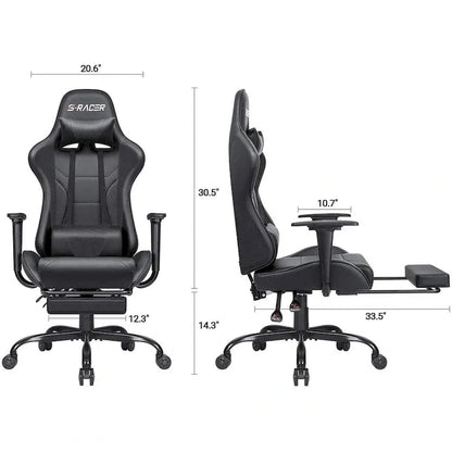 Chaise de jeu avec repose-pieds - Chaise de bureau ergonomique