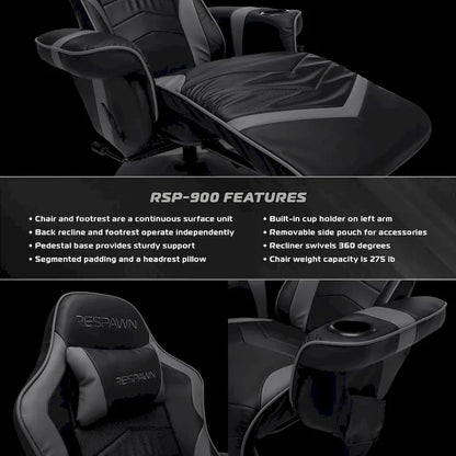 Fauteuil inclinable de jeu - Chaise de jeu inclinable avec repose-pieds