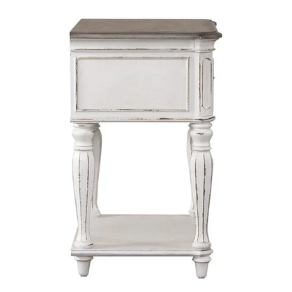 Table de chevet à pieds blancs antiques Magnolia Manor