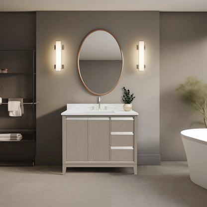 Meuble-lavabo Vanity Art avec évier en céramique et dessus en marbre reconstitué