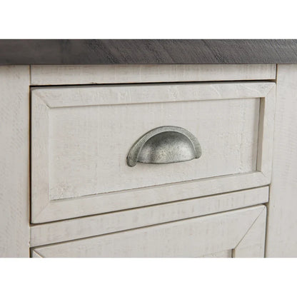 Table d'appoint de chevet Monterey en bois massif avec prises de courant cachées