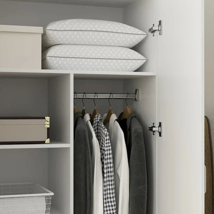 Armoire de chambre autonome à 2 portes avec tringle à vêtements