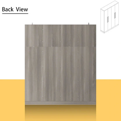 Armoire moderne autoportante en bois massif avec étagères de rangement