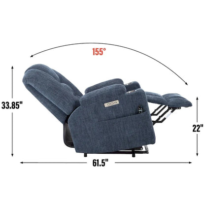 Fauteuil inclinable Power Lift avec massage et chaleur, fauteuils inclinables larges et rembourrés Lazy Boy avec ports USB, Type C et 2 porte-gobelets en acier