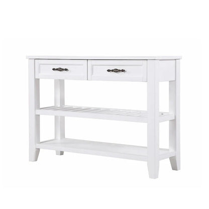 Table console de 42 po avec tiroirs et étagères à niveaux