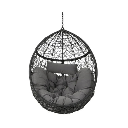Fauteuil suspendu d'extérieur en osier imperméable avec coussins, siège hamac – Capacité de 136 kg