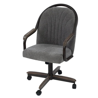 Chaise pivotante et inclinable à roulettes avec coussin pour salle à manger décontractée