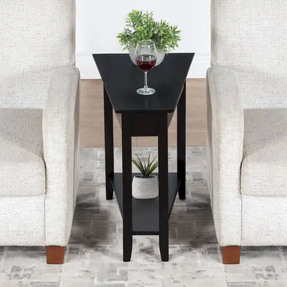 Table d'appoint d'angle American Heritage avec étagère de Convenience Concepts