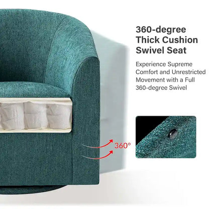 Fauteuil Cuenca moderne en tissu avec piètement pivotant