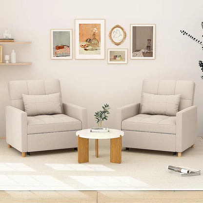 AECOJOY Fauteuil Convertible 3-en-1 avec Oreiller et Dossier Réglable